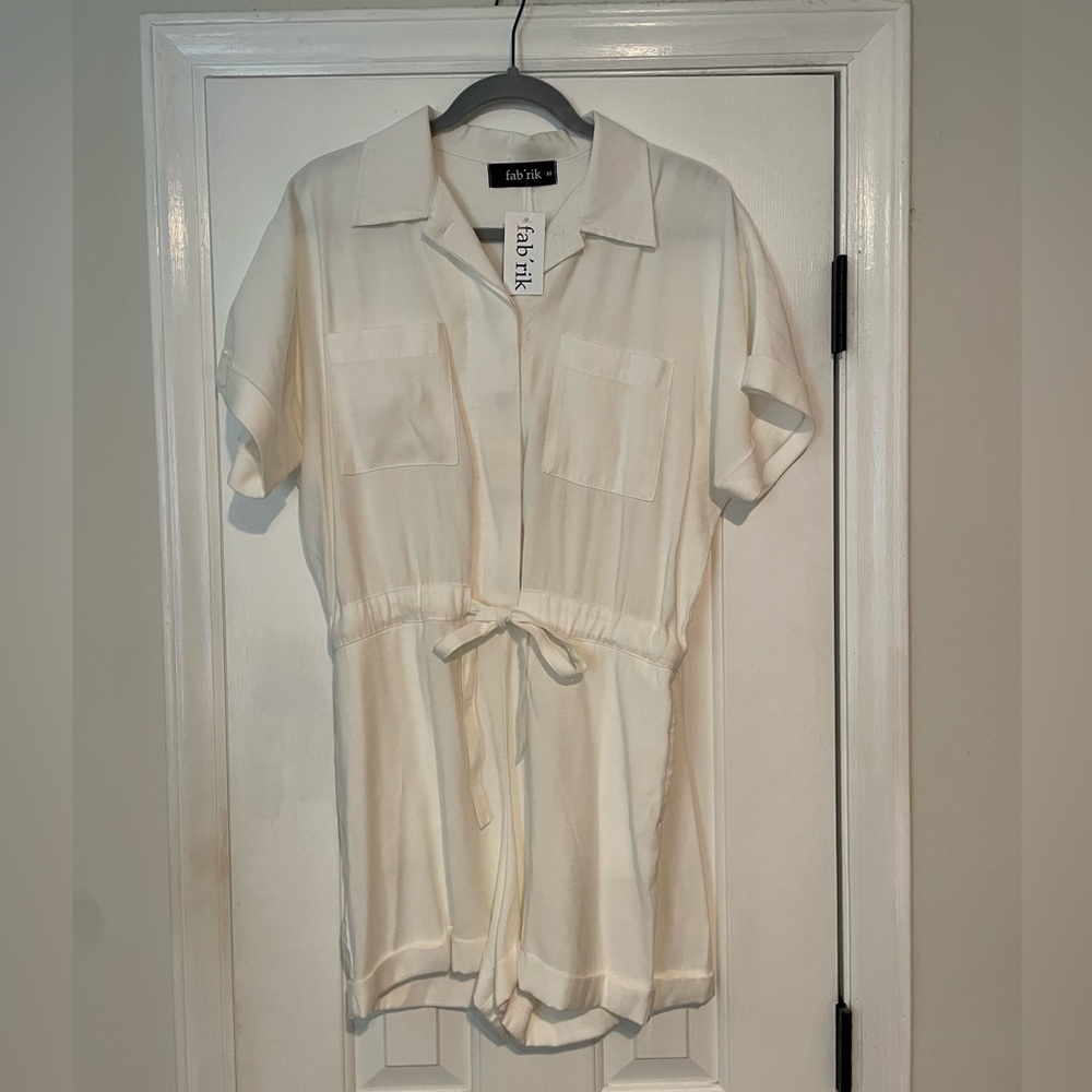 White linen romper